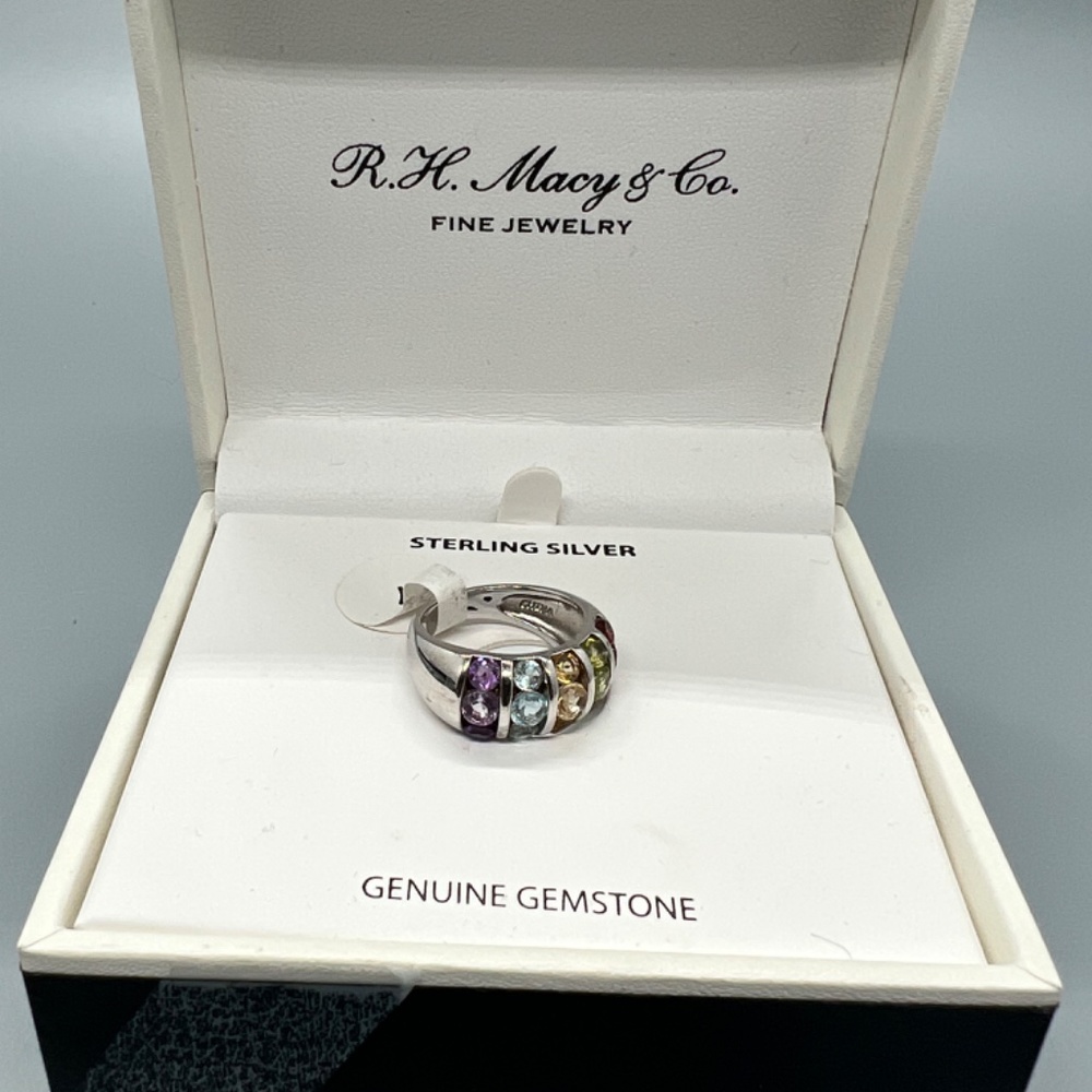 Multi Gemstone Womens Sterling Silver 925 Ring. - Picture 2 of 8